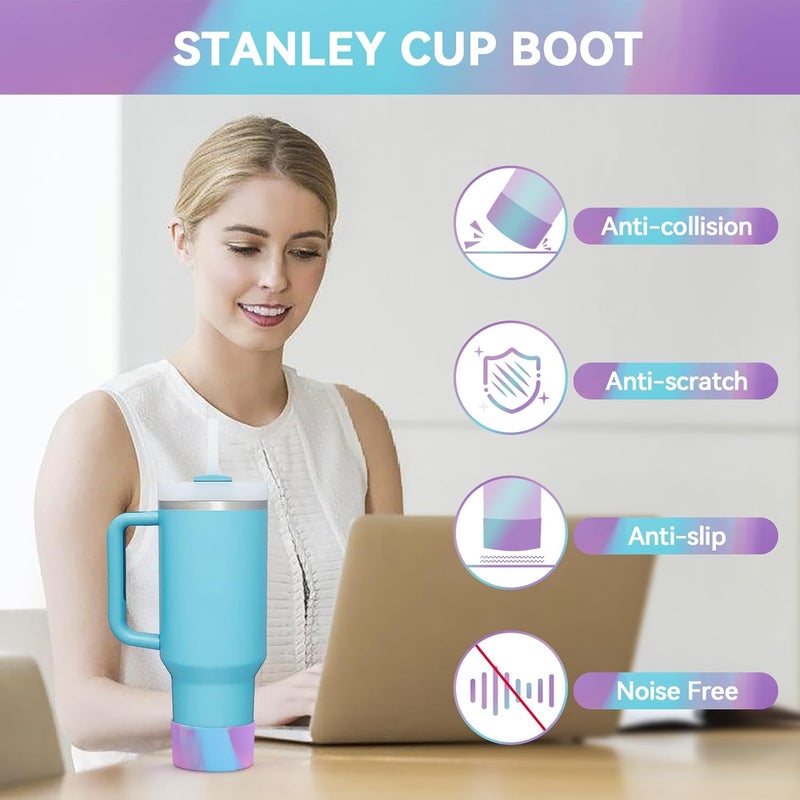 PICcircuit 2PCS for Stanley Boot, Silicone Bottom for Quencher Adventure 40oz 30oz IceFlow 20oz 30oz Bottle&for Hydroflask Tumbler 12-24oz for Stanley Cup Accessories Avoid Scratches&Noise - Image 5
